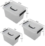 Set van 3 opslagbakken/Opbergbakken met deksel, 3 maten 14L, 8.3L, 4.5L