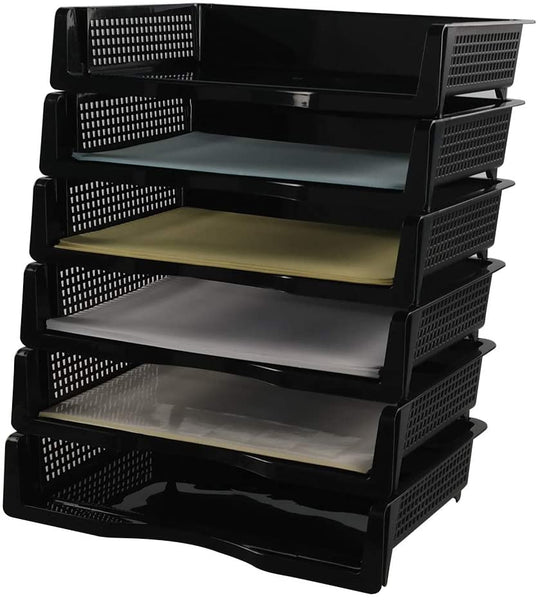 Online Europe Postbakje Zwart set van 6 stuks, Opening 32cm x 25cm x 7,2cm