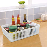 6 Stuks plastic mandjes A4 formaat, Zwart,Wit en Grijs Opbergmandje