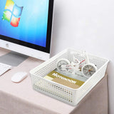 6 Stuks plastic mandjes A4 formaat, Zwart,Wit en Grijs Opbergmandje