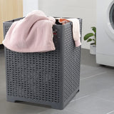 Online Europe, 2 opvouwbare Wasmand, 42L, Grijs,  33 x 33 x 44cm