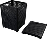 Online Europe, 2 opvouwbare Wasmand, 42L, Zwart,  33 x 33 x 44cm