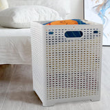 2 Opvouwbare Wasmand, 42L, Wit, 33 x 33 x 44cm