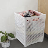 2 Opvouwbare Wasmand, 42L, Wit, 33 x 33 x 44cm