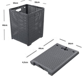 Online Europe, 2 opvouwbare Wasmand, 42L, Grijs,  33 x 33 x 44cm