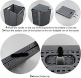 Online Europe, 2 opvouwbare Wasmand, 42L, Grijs,  33 x 33 x 44cm
