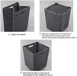 Online Europe, 2 opvouwbare Wasmand, 42L, Grijs,  33 x 33 x 44cm