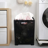 Online Europe, 2 opvouwbare Wasmand, 42L, Zwart,  33 x 33 x 44cm