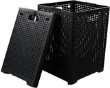 Online Europe, 2 opvouwbare Wasmand, 42L, Zwart,  33 x 33 x 44cm