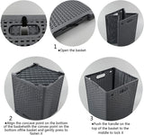 Online Europe, 2 opvouwbare Wasmand, 42L, Grijs,  33 x 33 x 44cm