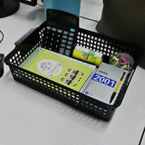 6 Stuks plastic mandjes A4 formaat, Zwart,Wit en Grijs Opbergmandje