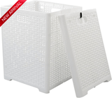 2 Opvouwbare Wasmand, 42L, Wit, 33 x 33 x 44cm